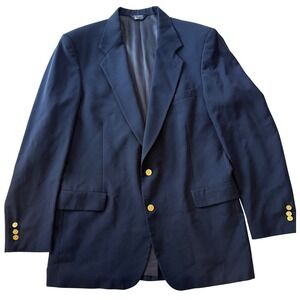 Heisman Trophy Collection Mens Navy  Wool Blazer Gold Football Buttons See Pics